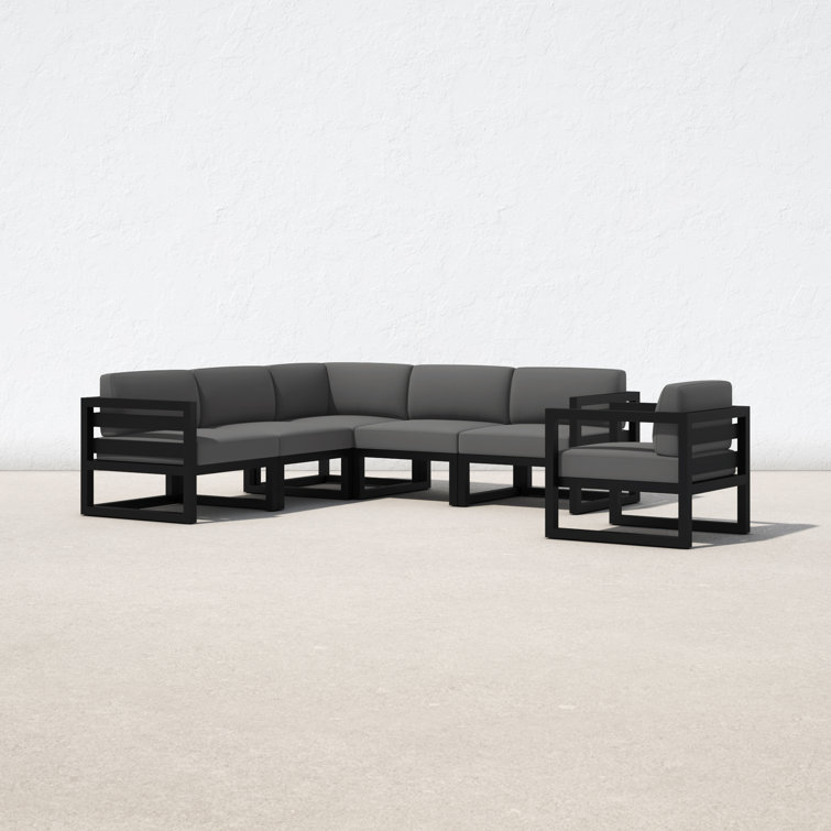 Outdoor metal sectional online couch